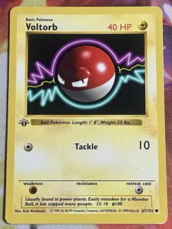 Pokemon TCG 1st Edition Base Set Shadowless Voltorb 67/102 - Image 1
