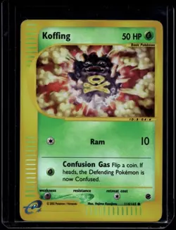 Pokemon TCG Koffing 114/165 Expedition Reverse Holo LP - Image 1