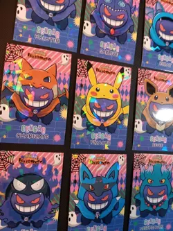 GENGAR PONCHO SET POKEMON DATABASE HALLOWEN SET CRACKED ICE HOLO PERU - Image 3