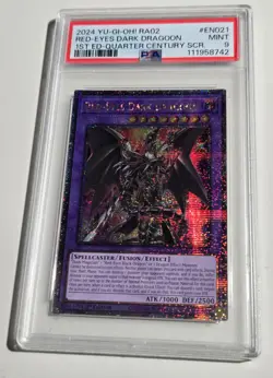 2024 YU-GI-OH! RARITY COLLECTION II Red Eyes Dark Dragoon RA02-EN021 QCR PSA 9 - Image 3