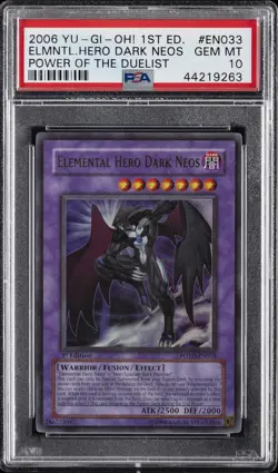 2006 YU-GI-OH! POTD-POWER OF THE DUELIST 1ST ED ELEMENTAL HERO DARK NEOS PSA 10 - Image 1
