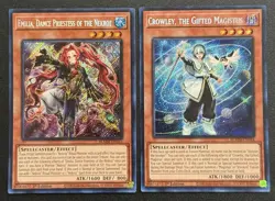 2025 YUGIOH 1ST ED BLMM SECRET RARE EMILIA NEKROZ & CROWLEY NM SET - Image 1
