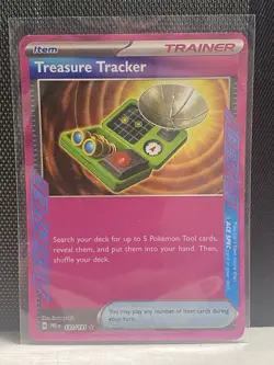 scarlet and violet Prismatic Evolutions Treasure Tracker Trainer Ace Spec Card. - Image 1