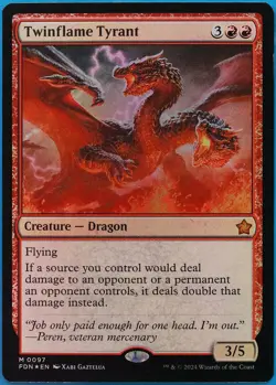Twinflame Tyrant FOIL Foundations PLD Red Mythic Rare CARD (493851) ABUGames - Image 1