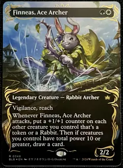 Finneas, Ace Archer (Borderless) (Raised Foil) Bloomburrow Foil - Image 1