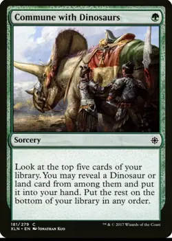 X 1 Commune with Dinosaurs NM Ixalan 181 MTG Magic The Gathering - Image 1