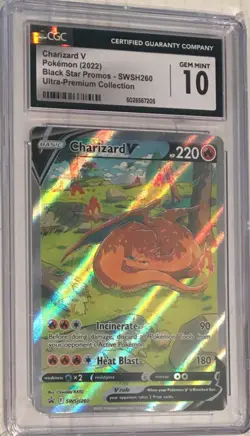 Pokemon SWSH Black Star Promo CGC 10 Charizard V Alternate Full Art SWSH260 #260 - Image 1