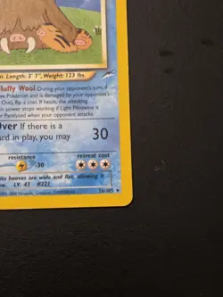 Pokemon Neo Destiny Light Piloswine Card 26/105 Rare Non-Holo - Image 3