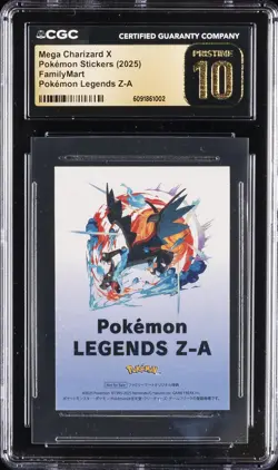 2025 POKEMON STICKERS FAMILYMART MEGA CHARIZARD X CGC 10 PRISTINE - Image 1