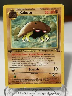 Pokemon TCG Kabuto 1st Edition 50/62 dmg - Image 1