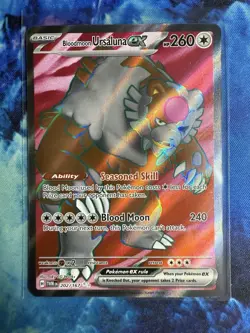 Pokemon TCG Bloodmoon Ursaluna EX Twilight Masquerade 202/167 Full Art Rare - Image 1