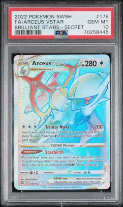 2022 Pokemon Brilliant Stars 176 Full Art/Arceus Vstar Secret PSA 10 - Image 1