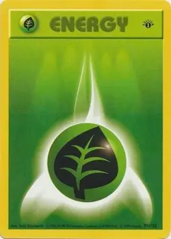 Pokemon TCG - Grass Energy - 99/102 - 1st Edition Shadowless - Base [Near Mint] - Image 1