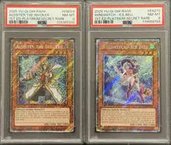 2025 PSA 8 YUGIOH RA04 PLATINUM SECRET RARE ALEISTER & WINDWITCH SET 💫 - Image 1