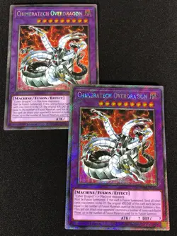 Yugioh Chimeratech Overdragon RA03-EN166 1st Platinum Secret x2 (NM) - Image 1