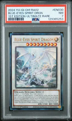 2024 PSA 7 YUGIOH RA02 ULTIMATE RARE BLUE EYES SPIRIT DRAGON 💫 - Image 1