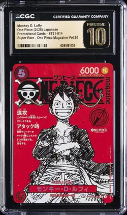 2025 ONE PIECE JAPANESE PROMO CARDS SR #ST21-014 MONKEY D. LUFFY CGC 10 PRISTINE - Image 1