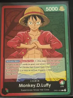 Pre-Errata Monkey.D.Luffy (003) OP01-003 One Piece Demo Deck Card Leader - Image 1