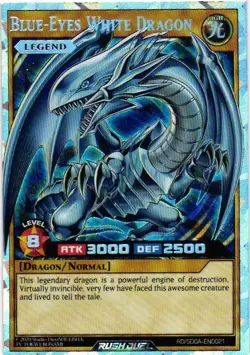 BLUE EYES WHITE DRAGON Rush Duel Holo YuGiOh YU GI OH Custom Collectible Card - Image 1