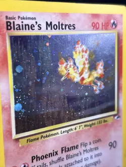 BLAINE’S MOLTRES - 2000 Pokemon TCG Gym Heroes 1/132 Holo Rare Card - LP/MP - Image 4