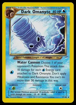 Pokemon Card - Dark Omanyte Neo Destiny 37/105 Uncommon Non Holo - Image 1