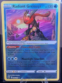 Pokemon Radiant Greninja Astral Radiance Holo Card 046/189 LP Excellent - Image 1
