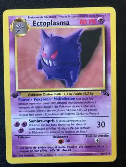 3 French Pokemon cards lot Fossil set Gengar Kabutops Golduck - Image 2