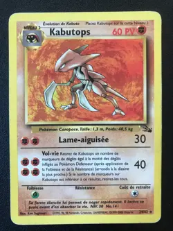 3 French Pokemon cards lot Fossil set Gengar Kabutops Golduck - Image 4