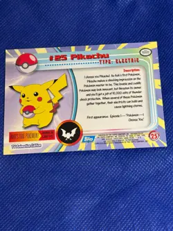 Topps Pokemon #25 Pikachu TV Animation Edition Collectible Trading Card - Image 3