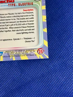 Topps Pokemon #25 Pikachu TV Animation Edition Collectible Trading Card - Image 4