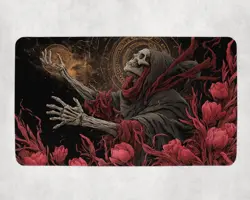 Undead Necromancer Skeleton Zombie Dark Fantasy Horror MTG Playmat - Image 1