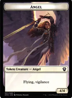 MTG TCG - Angel Token 1 Commander: Dominaria United - NM Free Shipping $5+ - Image 1