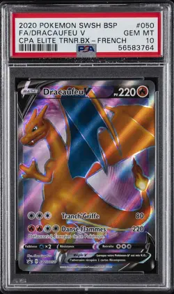 2020 POKEMON SWSH BLACK STAR PROMO #050 FULL ART/DRACAUFEU V PSA 10 - Image 1