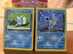 DARK BLASTOISE 2000 POKEMON TEAM ROCKET RARE NON HOLO 20/82 And Dark Wartortle - Image 1