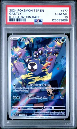 2024 POKEMON TEF EN-TEMPORAL FORCES ILLUSTRATION RARE #177 GASTLY PSA 10 - Image 1