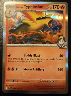 Ethan's Typhlosion 034/182 Holo Rare Scarlet & Violet: Destined Rivals Pokemon - Image 1