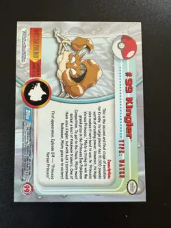 2000 Topps Pokemon TV Series 2 Kingler 99 Foil (Blue Logo) - Image 2