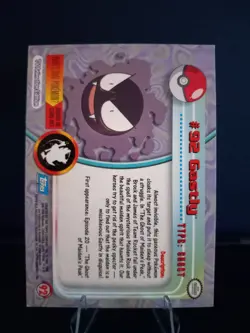 Pokemon 2000 Topps Series 2 Blue Logo Gastly #92 Foil - Image 2