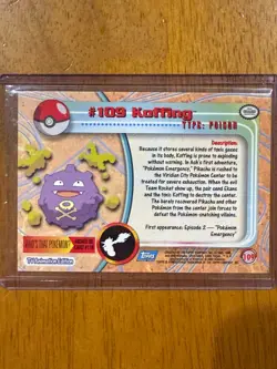 Topps Pokemon #109 Koffing Holo Foil Stage 1 TV Animation Edition NM - Image 2