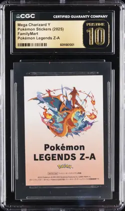 2025 POKEMON STICKERS STICKERS FAMILYMART MEGA CHARIZARD Y CGC 10 PRISTINE - Image 1