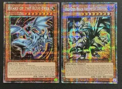 2025 YUGIOH MP25 1ST ED STARLIGHT RARE HEART OF BLUE EYES & RED EYES METAL NM - Image 1