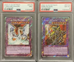 2025 PSA 9 / 8 YUGIOH PLATINUM SECRET RARE CYBER END DRAGON & DARK PALADIN SET - Image 1