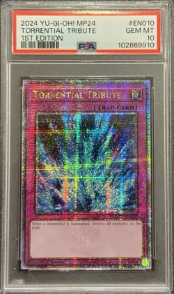 2024 PSA 10 YUGIOH MP24 25TH QC SECRET RARE TORRENTIAL TRIBUTE ?? - Image 1