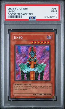 2003 YU-GI-OH! BOOSTER PACK TIN #011 JINZO PSA 9 - Image 1