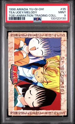 1998 AMADA YU-GI-OH! TOEI ANIMATION #35 JOEY WHEELER/MELODY/TEA GARDNER PSA 9 - Image 1