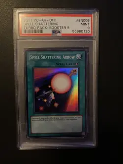 PSA 9 MINT Spell Shattering Arrow TU05-EN005 Super Rare Yugioh Turbo Pack 5 - Image 1