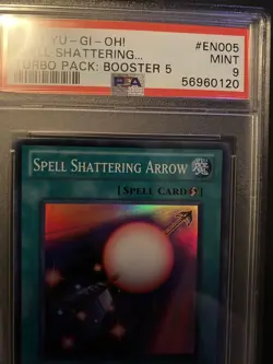 PSA 9 MINT Spell Shattering Arrow TU05-EN005 Super Rare Yugioh Turbo Pack 5 - Image 2