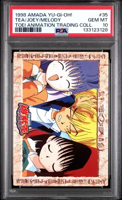 1998 AMADA YU-GI-OH! TOEI ANIMATION #35 JOEY WHEELER/MELODY/TEA GARDNER PSA 10 - Image 1