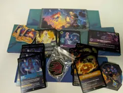 Disney Lorcana Whisper In The Well Promo Pin Lore Counter Promo Cards x4ea & Box - Image 1