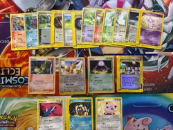 Vintage Pokemon Card Lot E Series Fire Mew Eevee Pikachu Dragonair 38 Cards - Image 3